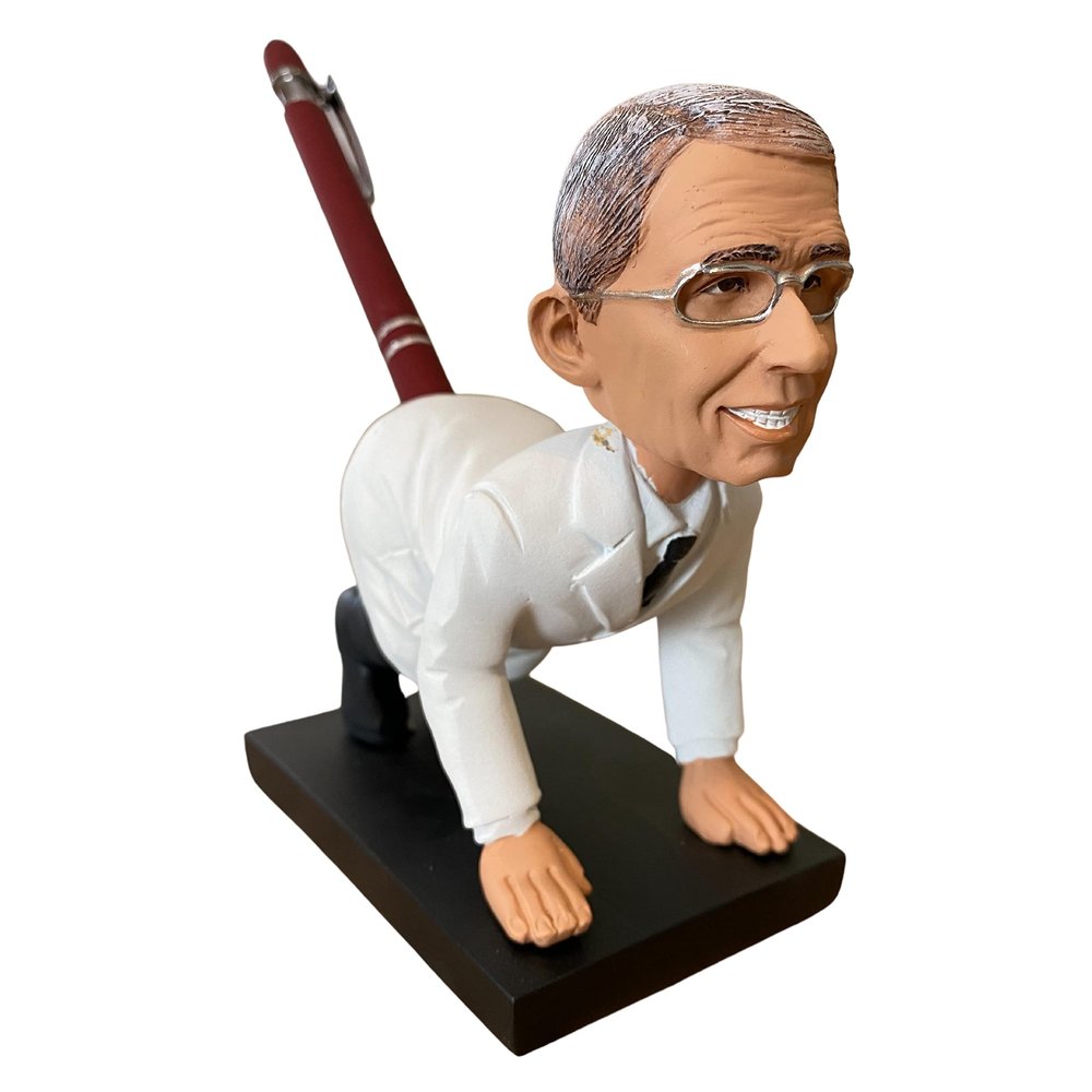 Pesky Patriot Dr. Anthony Fauci Bobblehead Pencil Holder Gag Gift | Funny Anti Lord Fauci Novelty Gift Idea for Freedom Loving Americans