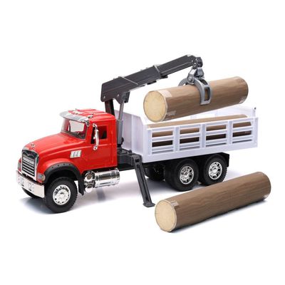 New-Ray Toys 17126 1-18 Mack Granite Log Truck with Crane