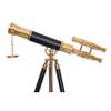 Nautical Vintage Double Barrel Brass Nautical High Magnification Telescope Adjustable Leather Tripod Stand Scope view 4