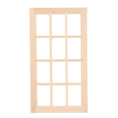 SPYMINNPOO Dollhouse Window, 1:12 Dollhouse Mini Furniture Miniature Model Wooden 12 Pane Window DIY Accessories Sportinggoods Doll Accessories(Plain?