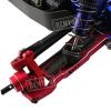RCMYou Aluminum Suspension Arms Upgrades Part for 1/8 Sledge 4WD #95076-4, 4pcs Alloy Front Rear Swing Arm Hops Up w/Carbon Fibre Dust-Proof Protection Plate,Red view 4