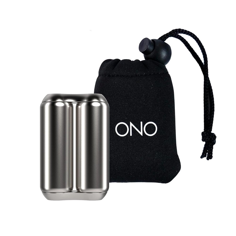 ONO Roller - Handheld Fidget Toy for Adults | Help Relieve Stress, Anxiety, Tension | Promotes Focus, Clarity | Compact, Portable Design (Natural, Mini Size - Stainless Steel)