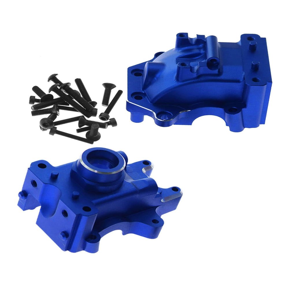 RCMYou Aluminum Gear Box Upgrades Part for 1/8 Sledge 4WD,Front Rear Universal Gear Box Housing, RC Alloy Gearbox Hops up for Sledge Monster Truck RC Car #95076-4,Replace #9529, Navy Blue