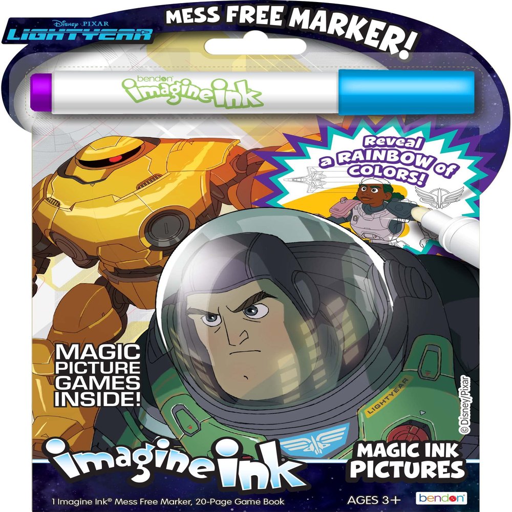 Disney Pixar Lightyear 20 Page Imagine Ink Coloring Book with 1 Mess Free Marker 53441