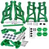 RCMYou Upgrades Part for 1/10 Slash 2WD,Alloy Front Rear Suspension Arm,Caster Block,Steering Blocks,Rear Stub Axle Carriers Upgrades Hops Up Set for Slash 2WD,Green view 1