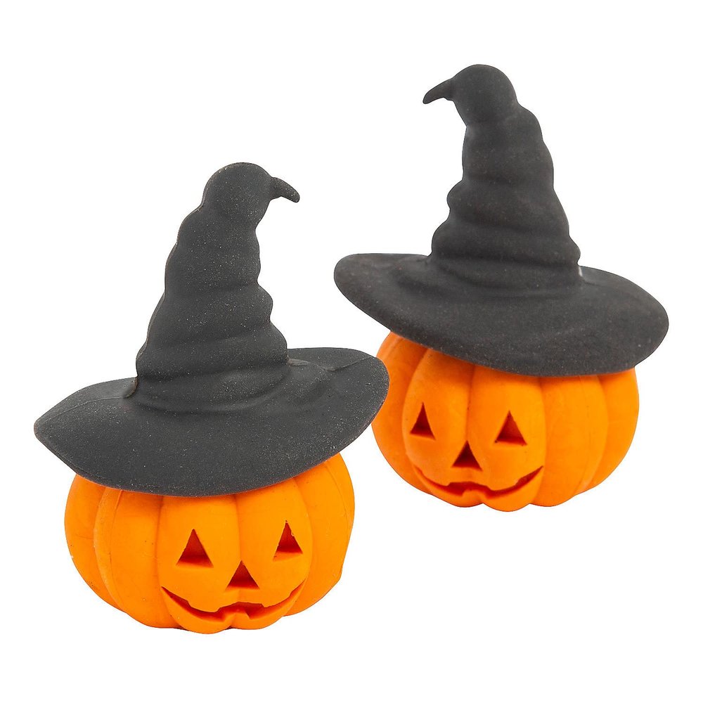3D Jack-O-Lantern Erasers - 24 Pieces
