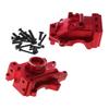 RCMYou Aluminum Gear Box Upgrades Part for 1/8 Sledge 4WD,Front Rear Universal Gear Box Housing, RC Alloy Gearbox Hops up for Sledge Monster Truck RC Car #95076-4,Replace #9529, Red view 1