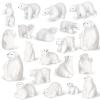 Macarrie 20 Pieces Polar Bear Animal Toy Figurines Set Includes Baby Bears 3D Model Educational Toys Cake Toppers Christmas Birthday Gift for Boys and Girls Craft Home Decoration view 1