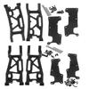 RCMYou Aluminum Suspension Arms Upgrades Part for 1/8 Sledge 4WD #95076-4, 4pcs Alloy Front Rear Swing Arm Hops Up w/Carbon Fibre Dust-Proof Protection Plate,Black view 1