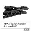 RCMYou Aluminum Suspension Arms Upgrades Part for 1/8 Sledge 4WD #95076-4, 4pcs Alloy Front Rear Swing Arm Hops Up w/Carbon Fibre Dust-Proof Protection Plate,Black view 2