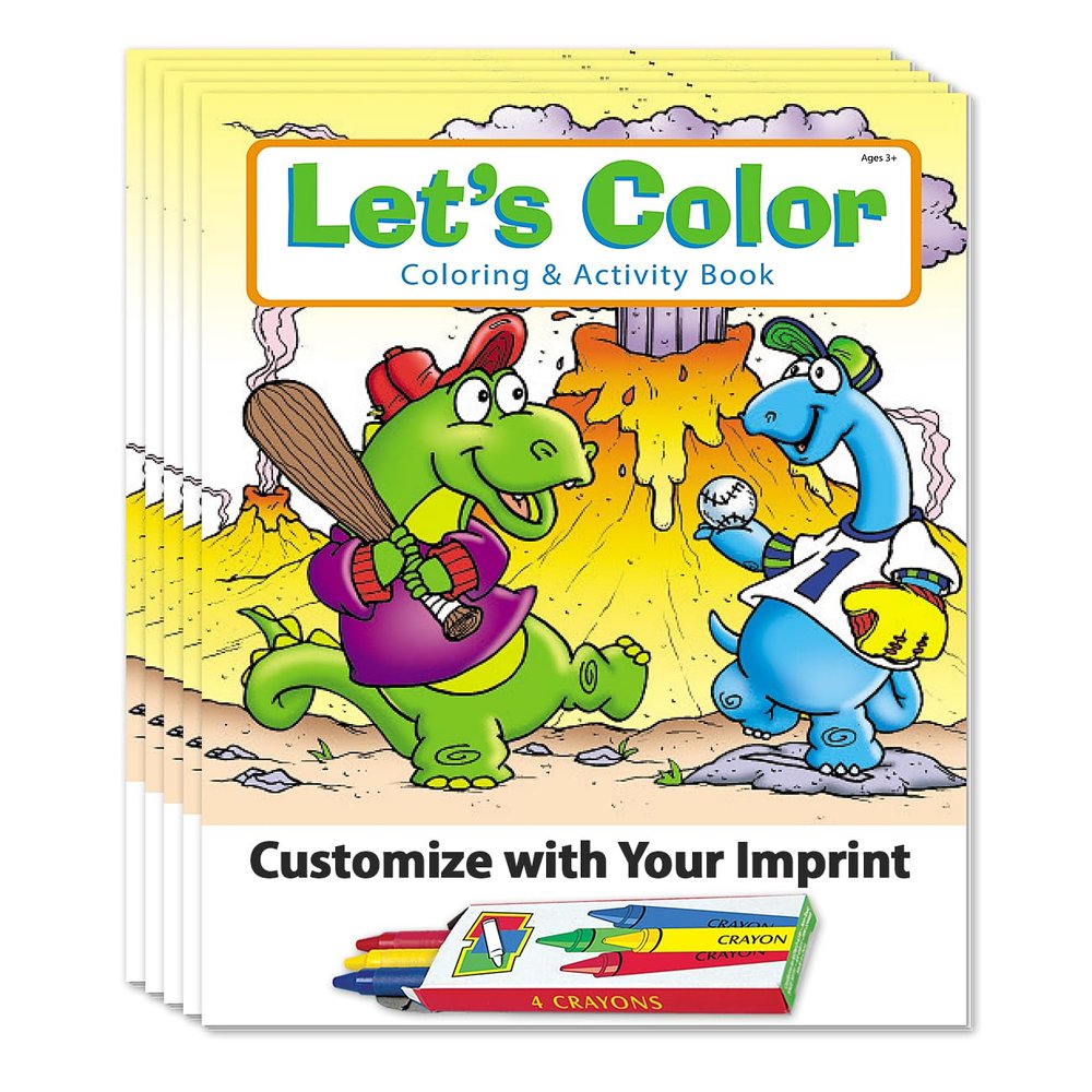 ZOCO Let's Color Custom Coloring Books (250 Bulk Pack, With Crayons) Goodie Bag,Stocking Stuffers Party Favors Games, Puzzles, Fun Activities for Kids