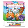 ZOCO  Exercise Can Be Fun  Custom Coloring Books (250 Bulk Pack, with Crayons)  Ideal Handout for Public Health, Daycare, Doctor's Office view 1