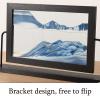 LFFH Quicksand Painting, Moving Sand Art Picture Sandscape, Flowing Sand Motion Scenery 3D Glass Desktop Room Ornament Craft (Color : Blue, Size : 29x21cm) view 4