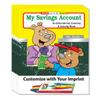 ZOCO  My Saving Account  Custom Coloring Books (250 Bulk Pack, with Crayons)  Games to Learn About Money & Finance  Credit Union, Bank Promotional Handout for Kids view 1