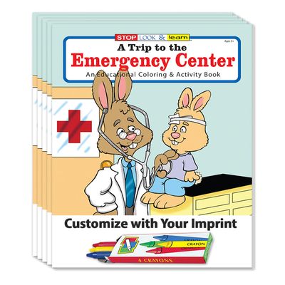 ZOCO Custom Emergency Room (ER) Coloring Books for Kids (250 Bulk Pack, With Crayons) Learn About Hospitals, Doctors & Nurses Educational Activity Book for Hospital Visits