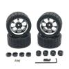 Greendhat Compatible with WLtoys WPL MN Model LC 1/18 1/16 1/14 1/12 RC Car Universal Modified Metal Wheel Tires, Cool Multi-Color Tire Skin Upgrade Parts ( Color : Black ) view 1