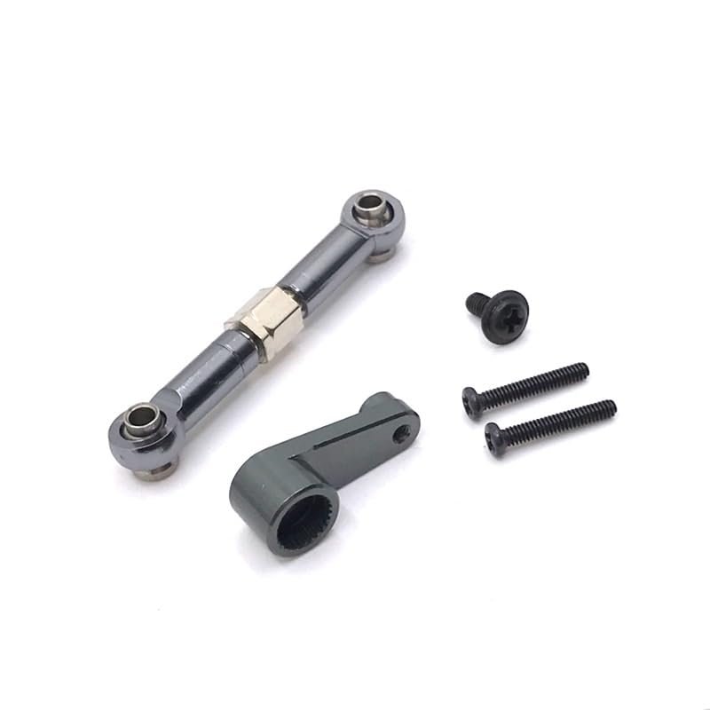 Greendhat Compatible with WLtoys 144010 144001 144002 124017 124016 124018 124019 RC Car Modification Parts, Metal Steering Gear Lever & Steering Gear Arm ( Color : 1 Set )