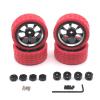 Greendhat Compatible with WLtoys WPL MN Model LC 1/18 1/16 1/14 1/12 RC Car Universal Modified Metal Wheel Tires, Cool Multi-Color Tire Skin Upgrade Parts ( Color : Red ) view 1