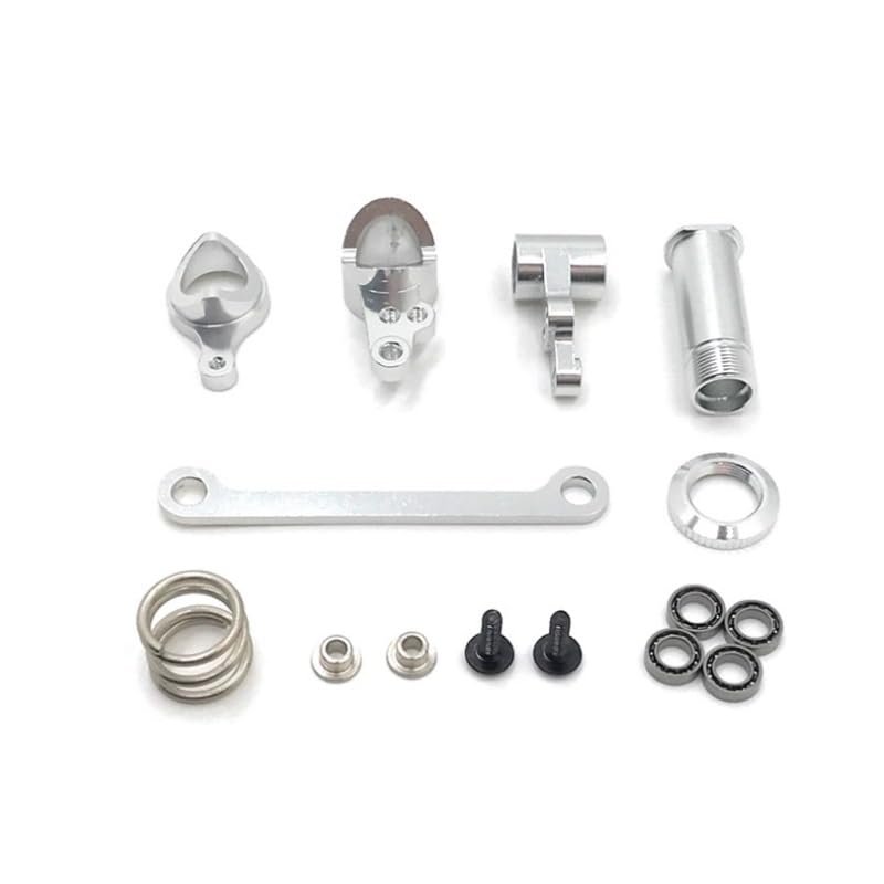 Greendhat Steering Clutch Assembly Steering Servo Saver Complete Upgrade Parts for WLtoys 144001 144002 124016 124018 124019 1/12 RC Car ( Color : Silver )