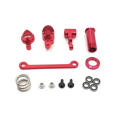 Greendhat Steering Clutch Assembly Steering Servo Saver Complete Upgrade Parts for WLtoys 144001 144002 124016 124018 124019 1/12 RC Car ( Color : Red )