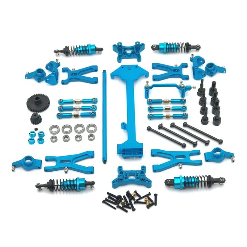Greendhat Metal Upgrade Swing Arm Steering Cup Linkage Shock Absorber Kit WLtoys 1/18 A959 A949 A969 A979 K929 RC Car Parts ( Color : Sky Blue )