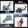 Crelloci 4PCS Army Airplane Toys Set-Diecast Aircraft Plane Model Kit Military Fighter Jet Playset Helicopter Camouflage Pull Back Aircraft Kids Play Vehicle for 3+Year Old Boys Girls view 3