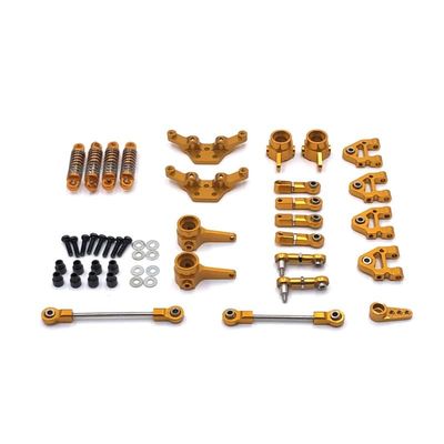 Greendhat Compatible with WLtoys 1/28 284131 K969 K979 K989 K999 P929 P939 RC Car Metal Parts, Upgrade and Modification Wearing Parts 9-Piece Set ( Color : Gold )