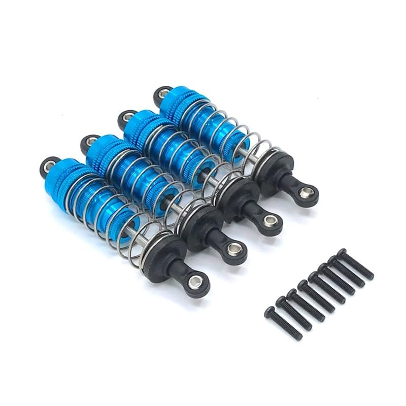 Greendhat 4 Metal Front and Rear Universal Shock absorbers for Wltoys 124019 124018 124017 124016 144002 144001 RC car Upgrade Parts ( Color : Blue )