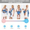 Baby Carrier Sling Wrap Ring, Soft Infant Baby Carriers for Newborn Toddlers Slings, Ergonomic Design Hug Strap for Newborns, Breathable Adjustable Multi-Functional Sling 8 to 36lbs-Blue view 3