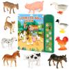 DOMNIU Farm Animals Figures Toys with 10 Realistic Plastic Animal Figurines & Kids Sound Book, Educational Learning Toys Gift for 3 Years Old & Up Toddlers Kids Boys Girls view 1