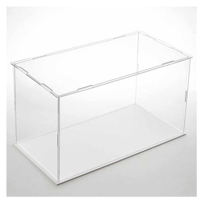 WIGING Clear Acrylic Display Case, Easy to Assemble Organizer Box, Countertop Dustproof Protection Showcase for Action Figures Toys Boxing Gloves Collectibles (Color : White)