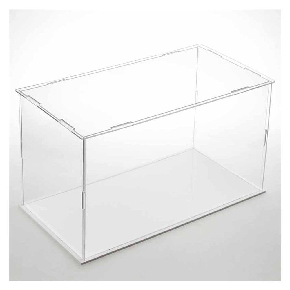 WIGING Clear Acrylic Display Case, Easy to Assemble Organizer Box, Countertop Dustproof Protection Showcase for Action Figures Toys Boxing Gloves Collectibles (Color : White)