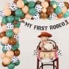 JOYMEMO Sage Green Cowboy 1st Birthday Decorations, Western Balloon Arch Garland Kit for Boys, My First Rodeo Banner, Cow One High Chair Theme Party Supplies view 3