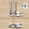 4 Pack Child Proof Sliding Cabinet Door Code Locks Baby Safety Cupboard Locks Adjustable U Shaped Cabinet Latches for Knob Handle Drawers Closet Plastic (4 PCS, White) view 1