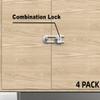 4 Pack Child Proof Sliding Cabinet Door Code Locks Baby Safety Cupboard Locks Adjustable U Shaped Cabinet Latches for Knob Handle Drawers Closet Plastic (4 PCS, White) view 2