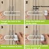 4 Pack Child Proof Sliding Cabinet Door Code Locks Baby Safety Cupboard Locks Adjustable U Shaped Cabinet Latches for Knob Handle Drawers Closet Plastic (4 PCS, White) view 4