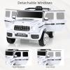 INFANS Licensed Mercedes Benz G63 Kids Ride On Car, 12V Electric Vehicle with Remote Control, Double Open Doors, Music, Bluetooth, Wheels Suspension, Battery Powered for Children Boy Girl (White) view 4