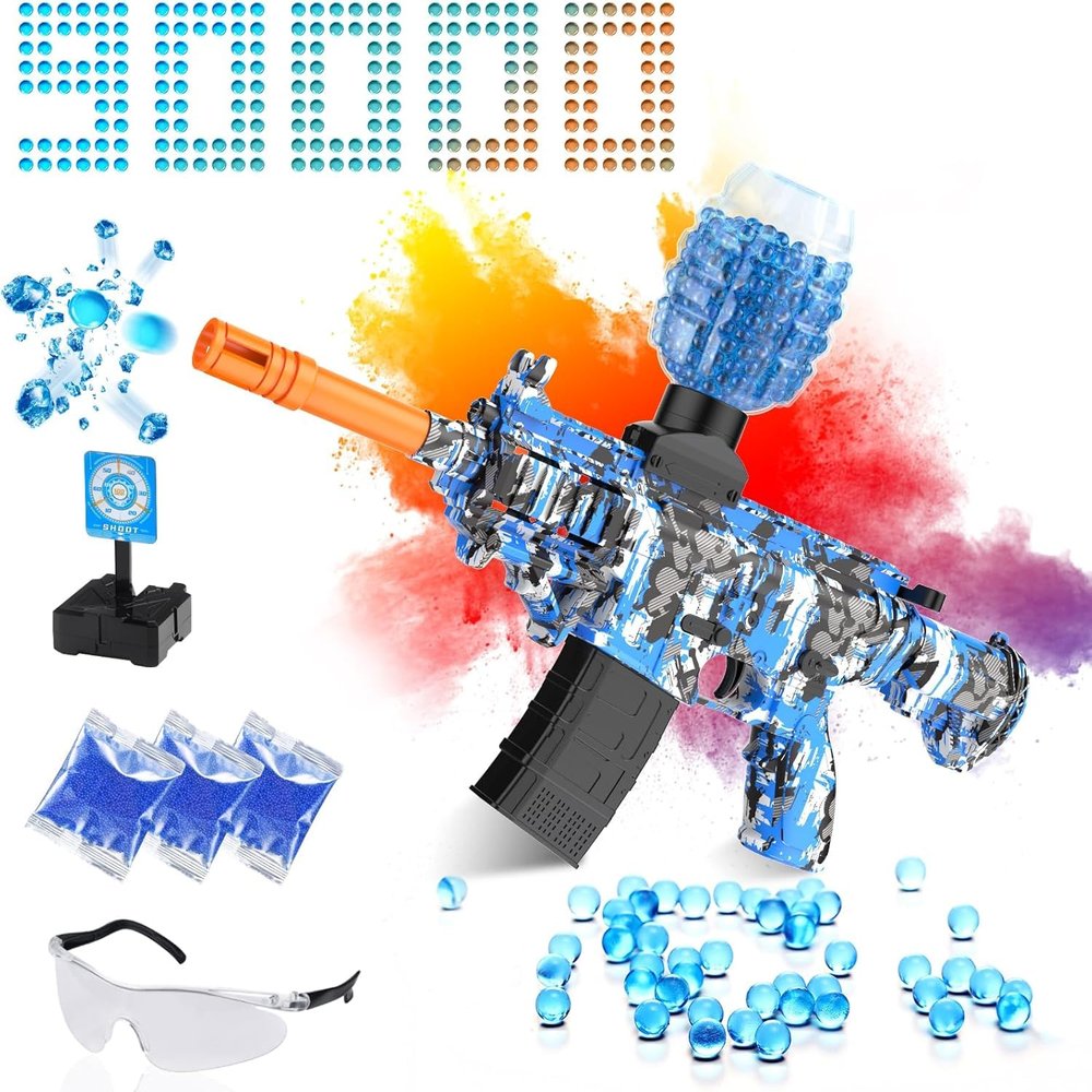 MSMV Electric Gel Ball Blaster Toys,Eco-Friendly Splatter Ball Blaster,Automatic Outdoor Games Toys for Activities Team Game,Birthday Ideas for Ages 14+ Year Old, Blue
