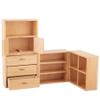 1:12 Mini Wood Cabinet Furniture Living Room Bedroom Cabinet Unit for Dollhouse Wood Color view 1