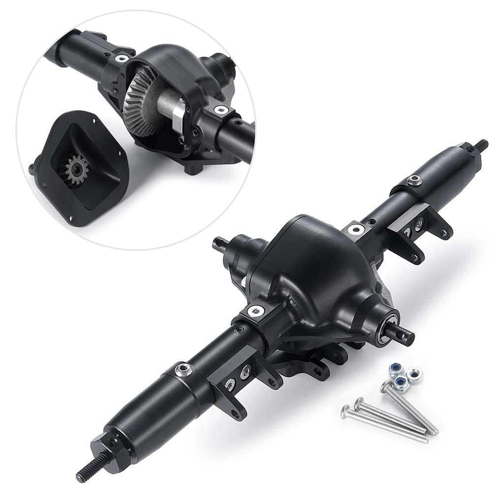 RCHUBAM CNC Metal Middle Axle Set with Servo Base for 1/10 Axial SCX10 RC Crawler Car