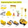 234 Pcs Engineering Rail Car,Construction Race Tracks for Kids Toys, 2 Electric Toy Cars,3 Construction Cars, DIY Collage Flexible Track Toys Set, Kids Gifts for 3-8 Year Old Boys and Girls Toy view 2