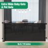 110 Inch Extra Wide Baby Gate for Large Openings, Retractable Gate Outdoor Retractable Dog Gate Indoor Extra Long Dog Gates for Doorways Large Pet Gate for Stairs, Long Gates for Kids or Pets, Black view 3