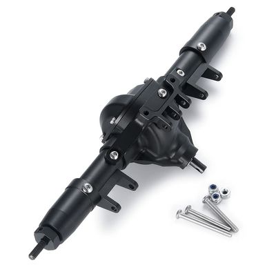RCHUBAM CNC Metal Rear Axle Set with Servo Base for 1/10 Axial SCX10 RC Crawler Car (Rear)
