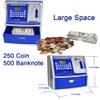 ATM Savings Bank with Debit Card, Electronic Piggy Bank for Real Money, Coin Recognition, Targets Setting, Password Login, Voice Prompt, Great Gift for Boys Girls (Silver/Blue) view 3