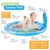 Tummy Time Mat Extra Large 31.5"31.5" for 3-12 Months Baby, Inflatable Water Playmat with Mirror, Teethers, Rattles & Squeaker, Sensory Activity Center for Motor Development, Visual Stimulation view 4