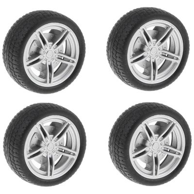 Gazechimp 4pcs 40mm Wheel Rims Rubber Tyres for RC Car DIY Kits Spare Parts