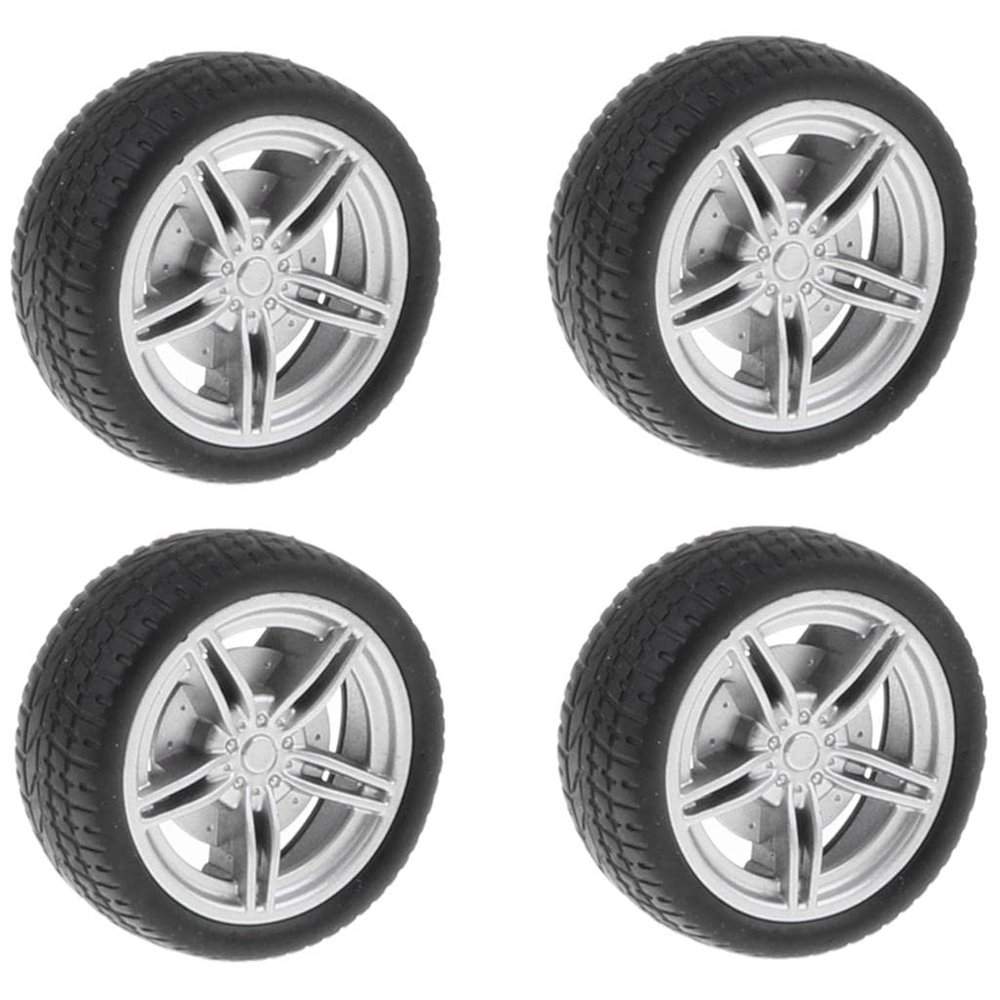 Gazechimp 4pcs 40mm Wheel Rims Rubber Tyres for RC Car DIY Kits Spare Parts