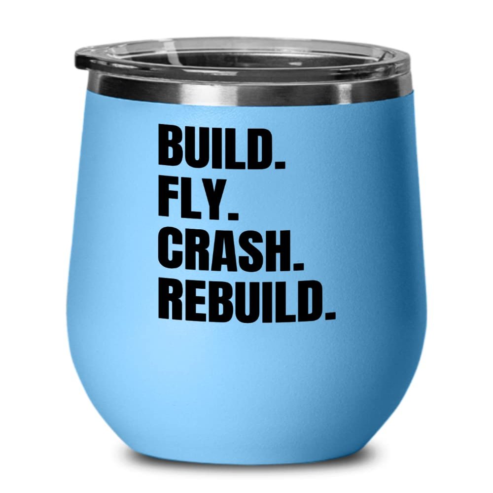 RC Planes Gift RC Plane Pilot Present Radio Controlled Aircraft RC Aircraft Wine Tumbler Build Fly Crash Rebuild