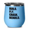RC Planes Gift RC Plane Pilot Present Radio Controlled Aircraft RC Aircraft Wine Tumbler Build Fly Crash Rebuild view 1