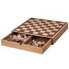 American Art Decor Wood Chess & Checkers Board Game Set with Drawer Tabletop Decor - 16" x 16" x 2.5" view 4